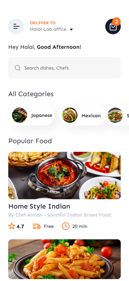 Pixako's Custom Food Delivery Mobile App and Website for MNNAH 1 mnnah ss1